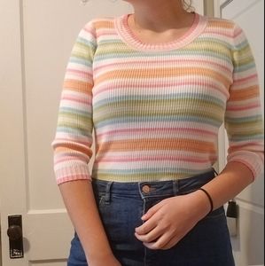 Pastel Stripe Sweater Size Medium